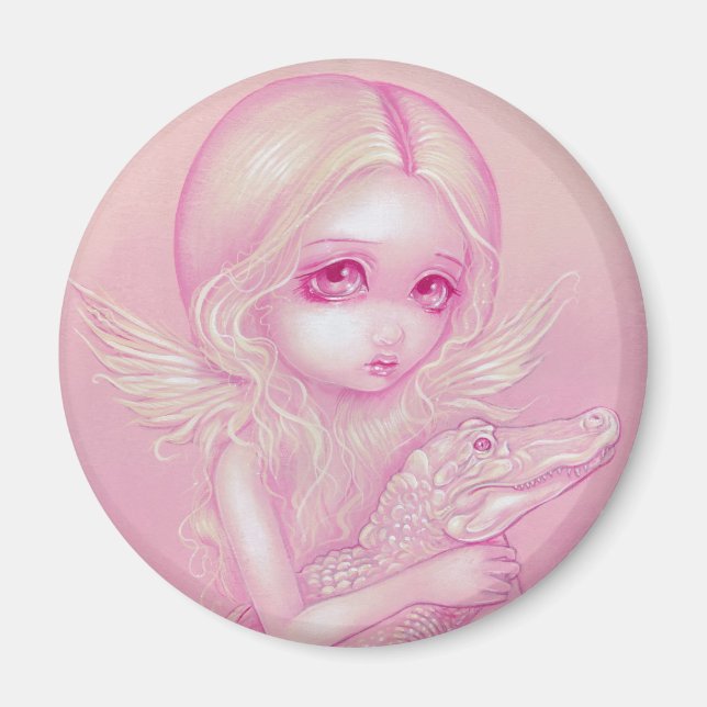 Imán "Ángel Alligador Albino" Magnet (Frente)