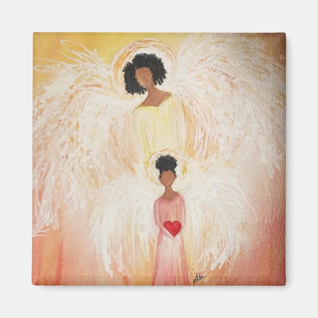 Imán Ángel Amor 2 Pulgadas Magnet Square (Frente)