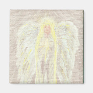 Imán Ángel bendecido de la luz de oro
