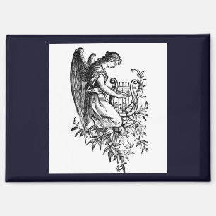 Imán Ángel con arpa y flora