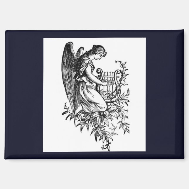 Imán Ángel con arpa y flora (Anverso)