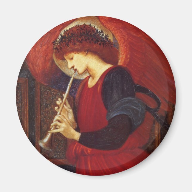 Imán Ángel con Trumpet, Bella Artes de Burne-Jones (Frente)