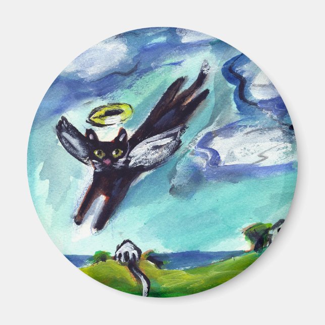 Imán Ángel de gato negro (Frente)