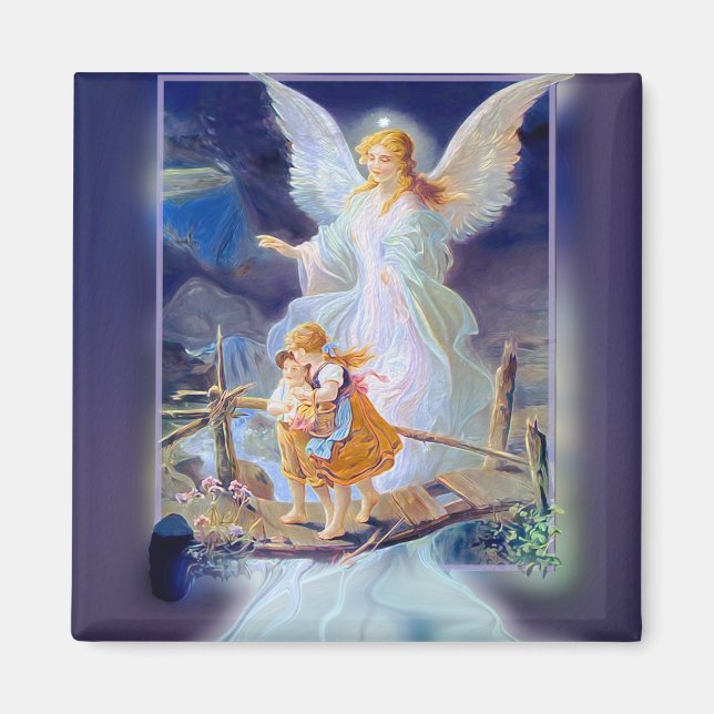 Imán Ángel de la guarda, niños y puente (Frente)