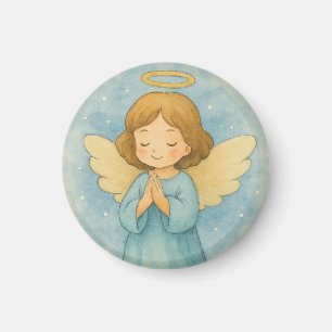 Imán Ángel de Navidad Pacífico en un Cielo de Acuarela