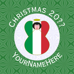 Imán Ángel de Navidad Personalizado con Bandera Italian