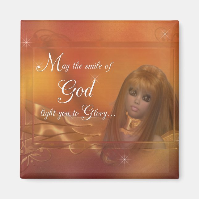 Imán Ángel de Oro - Que la sonrisa de Dios... Magnet (Frente)