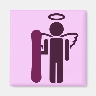 Imán ángel de snowboard