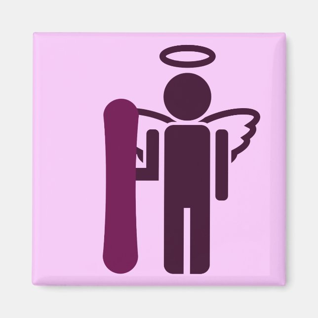 Imán ángel de snowboard (Frente)