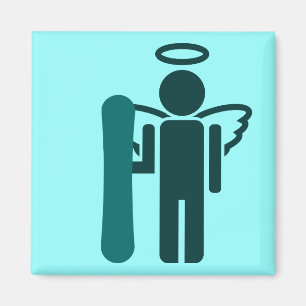 Imán ángel de snowboard