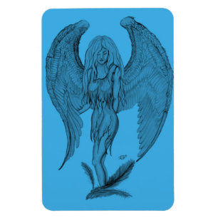 Imán Ángel - Diseño azul y negro