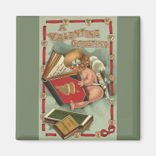 Imán Ángel El día de San Valentín Vintage, libro de lec