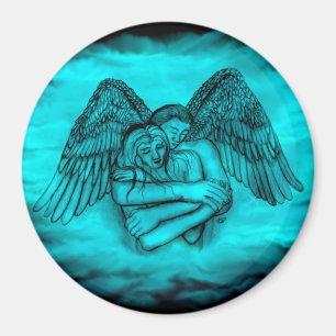 Imán Ángel Eros en el amor, diseño negro y verde