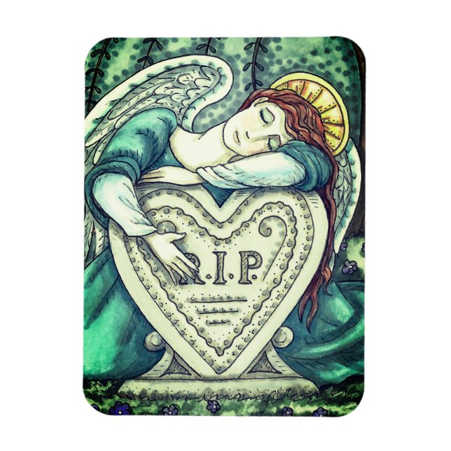 IMÁN ANGEL GUARDIANO AMABLE, LUTO DE CEMETERY ART RIP (Vertical)