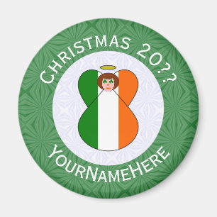 Imán Angel Personalizado de Navidades de Bandera Irland