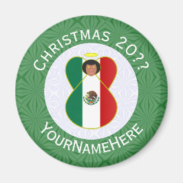 Imán Angel Personalizado Navidades de Bandera de México