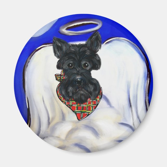 Imán Ángel Terrier Escocés Negro (Frente)