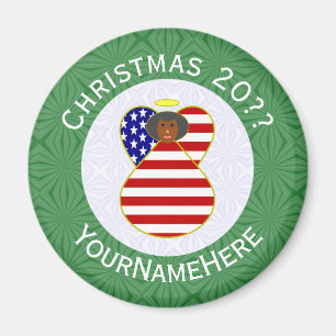 Imán Angel, un ángel de Navidades afroamericanos, perso