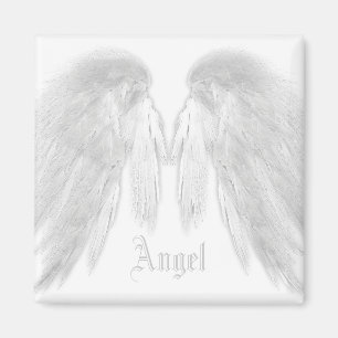 Imán ANGEL WINGS White Custom Name