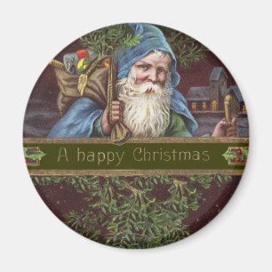 Imán Ángeles de Santa Victorianos Azul Navidad Arte Ant