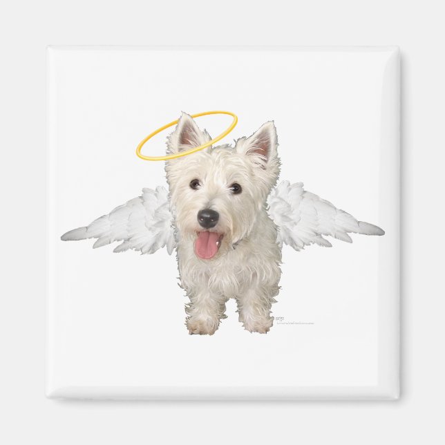 Imán Ángeles Guardianes Westie (Frente)