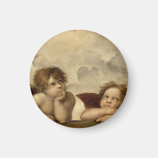 Imán Angels Cherubs Raphael Santi Sistine Madonna Sweet (Frente)