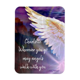 Imán Angels Walk With You Guardian Angel Wing Name