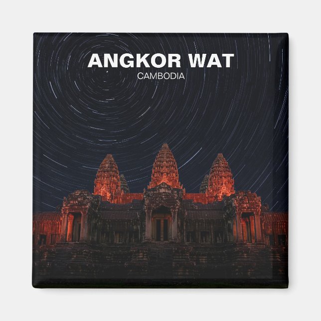 Imán Angkor Wat Camboya de noche (Frente)