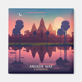 Imán Angkor Wat Sunrise Cambodia Siem Reap Retro