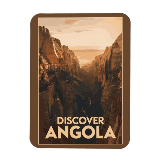 Imán Angola Lubango Viaje de arte Vintage (Vertical)