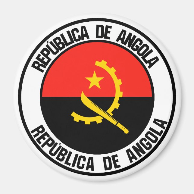 Imán Angola redonda Emblema (Frente)