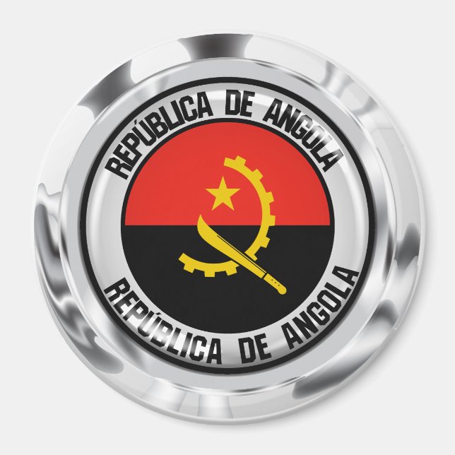 Imán Angola redonda Emblema (Frente)