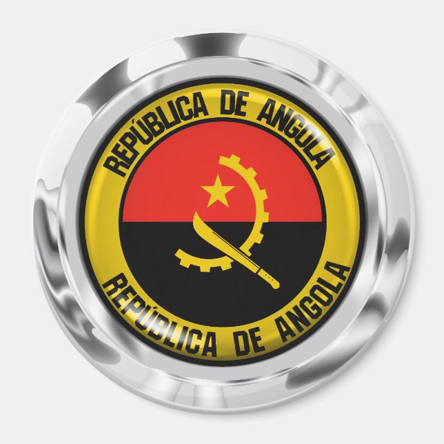 Imán Angola redonda Emblema (Frente)
