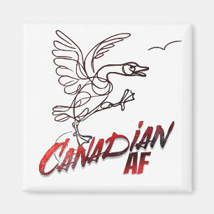 Imán Angry Canada Goose Canadian AF pegatina