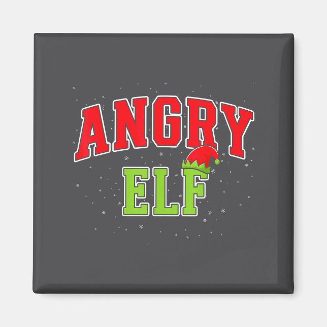 Imán Angry Elf Christmas Family Matching Group Xmas  (Frente)