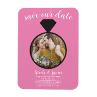 Anillo de Boda Rosa Chicle Foto Save the Date