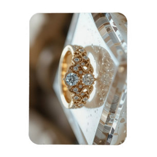 Imán anillo de diamante brillante de oro