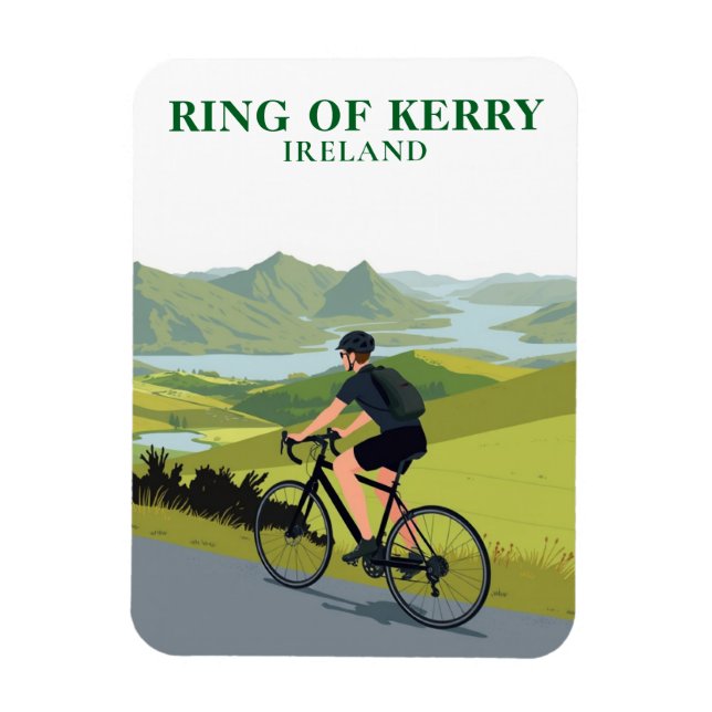 Imán Anillo de Kerry Ireland Cycling Travel Souvenir (Vertical)