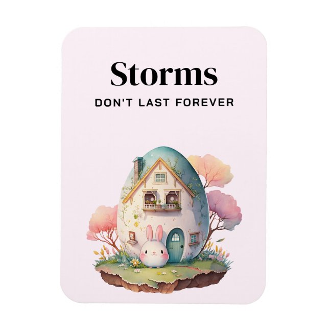 Imán Animación de la casa de los huevos y los conejitos (Vertical)