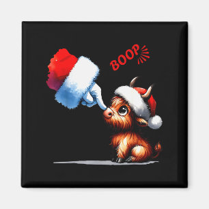 Imán Animación de Mano que Boop a Vaca de Highland en N