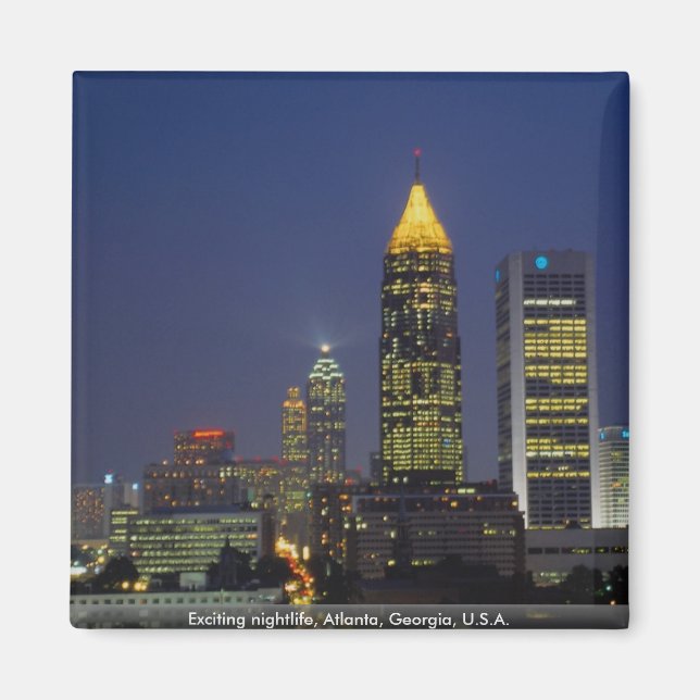 Imán Animada vida nocturna, Atlanta, Georgia, EE.UU. (Frente)