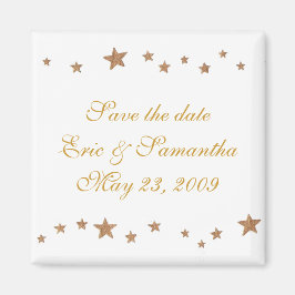 Imán Animadas estrellas de oro, salven imanes de boda d