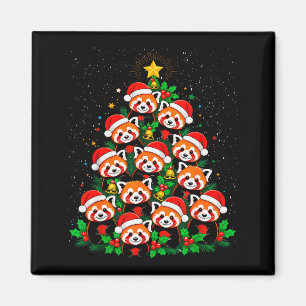 Imán Animal Árbol de Navidad Sombrero de Santa Panda Ro