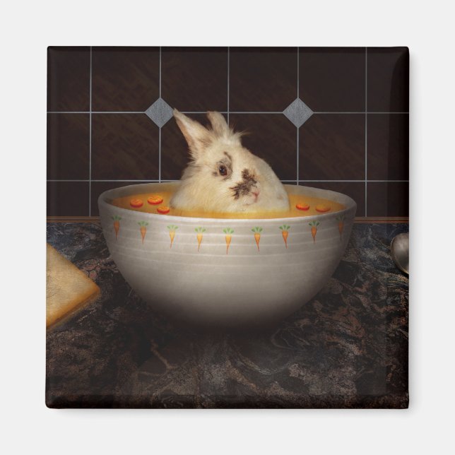 Imán Animal - Conejo - Hay una liebre en mi sopa (Frente)