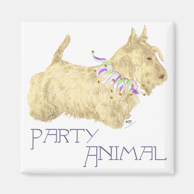 Imán Animal de fiesta Terrier Escocés (Frente)