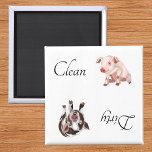 Imán Animal de la granja de cerdos de imanes de limpiez<br><div class="desc">Este diseño se creó a través del arte digital. Puede ser personalizado en el área de proporcionar o personalizar eligiendo la opción de pulsar para personalizar y cambiando el nombre, las iniciales o las palabras. También puede cambiar el color y estilo del texto o eliminar el texto para un diseño...</div>
