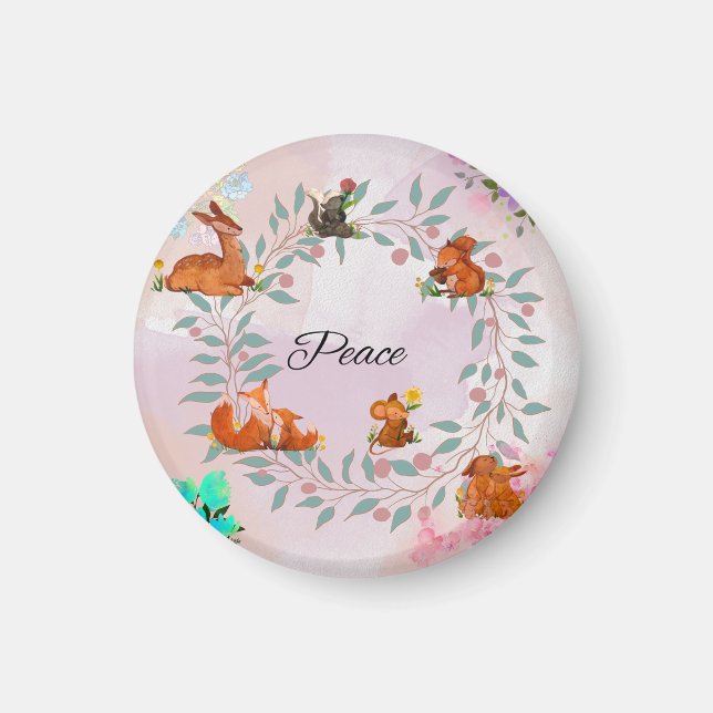 Imán Animal de Peace Woodland (Frente)