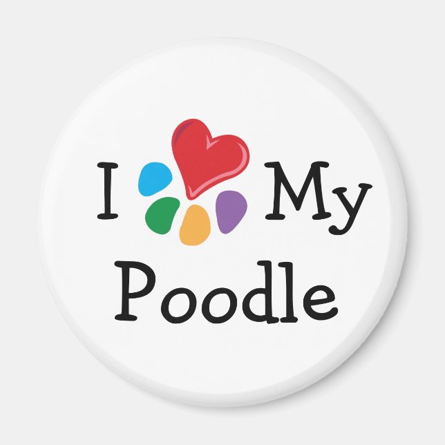 Imán Animal Lover_I Heart My Poodle (Frente)