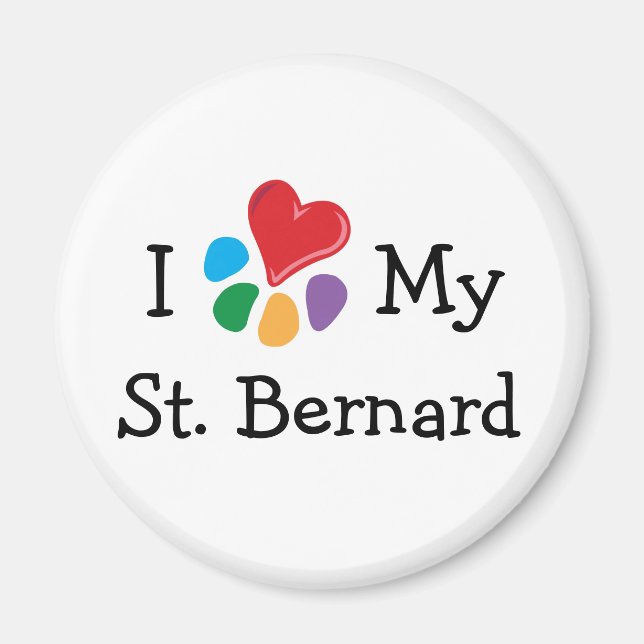 Imán Animal Lover_I Heart My St. Bernard (Frente)