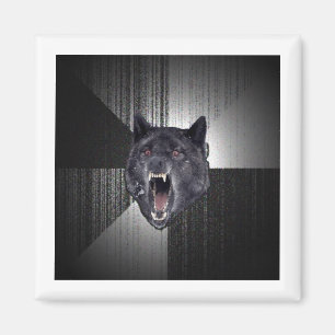 Imán Animal Meme del consejo del lobo de la locura